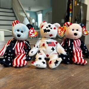 Ty Beanie Babies Set Patriotic